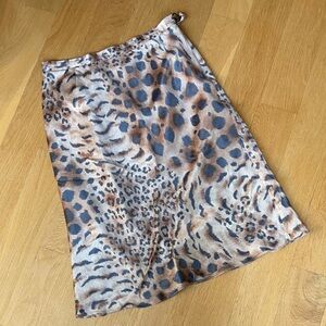 Vintage Leopard Silky Slip Skirt